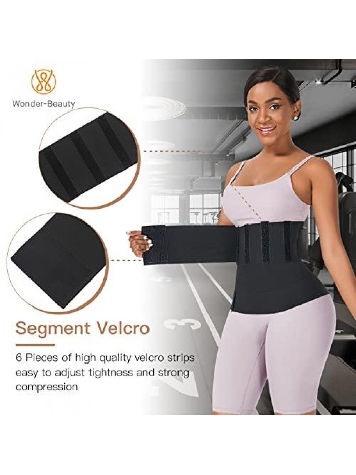 Waist Trainer for Women under clothes Waist Bandage Wrap with Loop Tummy Wraps for Stomach Free Size 