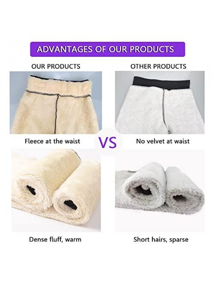 Super Thick Cashmere Leggings for Women Winter High Waisted Fleece Lined Leggings Stretchy Warm Thermal Pants 