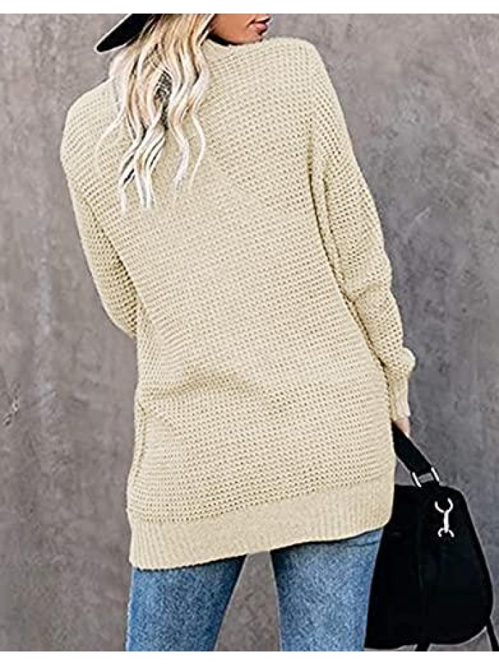 Women’s Open Front Cardigan Long Sleeve Knitted Soft Sweater Loose Lightweight Slouchy Coat Outwear 