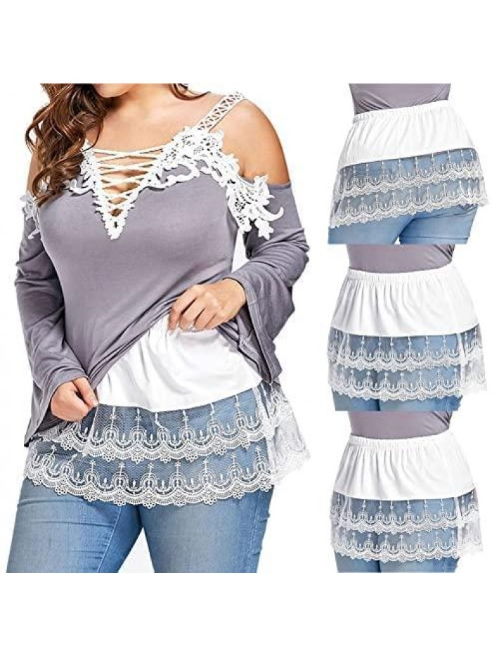 Extenders for Women Plus Size, Lace Shirt Extenders for Layering 