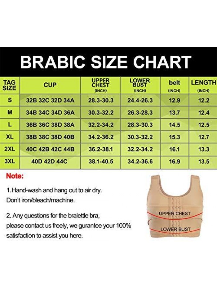 Women’s Front Closure Bra Post-Surgery Posture Corrector Shaper Tops with Breast Support Band 