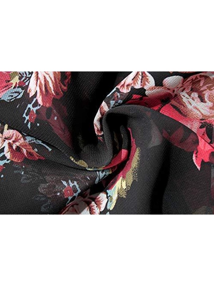 Women's Cardigan-Sheer Kimono Loose Summer Floral Print Cover Ups 