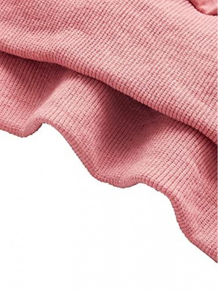 Women's Long Sleeve Drop Shoulder Drawstring Crop Hoodie Sweatshirt 