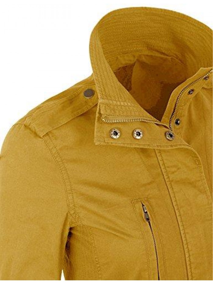 Womens Military Anorak Safari Jacket with Pockets 