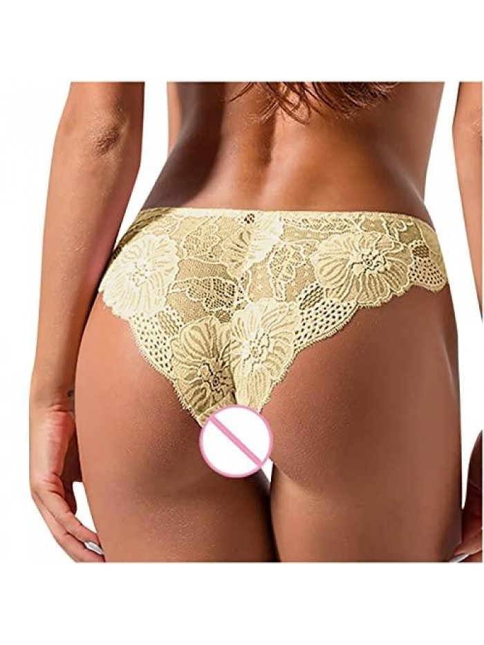 Scalloped Trim Full Floral Lace Panties Sexy Low Waist Panty Underpants Cheeky Underwear Bowknot Triangle Briefs 