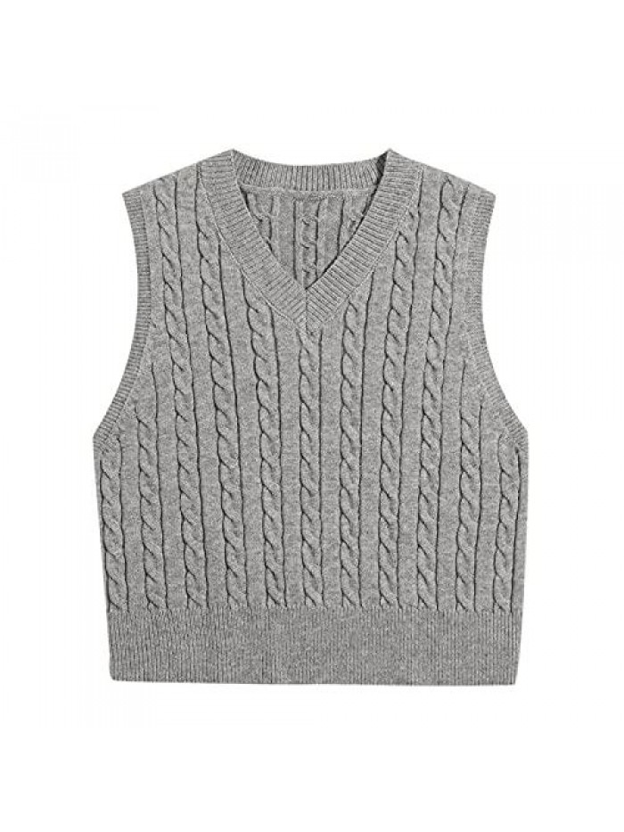 Holiday Ugly Christmas Sweaters for Women Casual Sleeveless Knitted Vest Sweater 