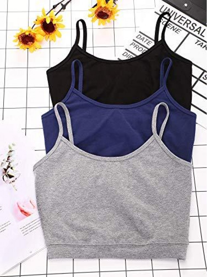 3 Pieces Spaghetti Strap Tank Camisole Top Crop Tank Top for Sports Yoga Sleeping 