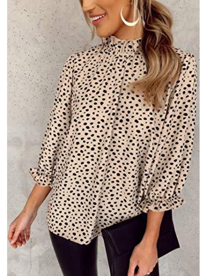 Women's Tops Casual Floral Print Long Sleeve Ruffle Loose Babydoll Blouse Shirt Tunic Top 