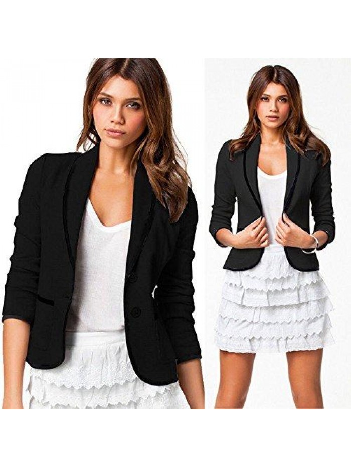 Business Coat Cropped Blazer Suit Long Sleeve Tops Slim Short Jacket Lightweight Outwear Casual Formal Coat Size S-6XL 