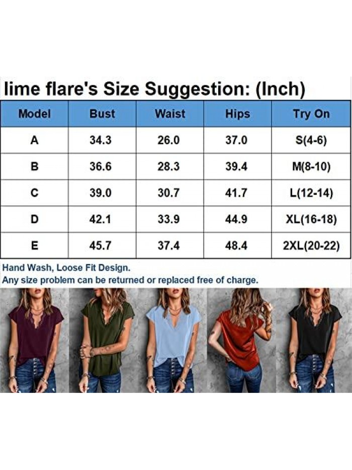 flare Dressy Lace Trim Blouse Tops Popular Short Sleeve Shirt 