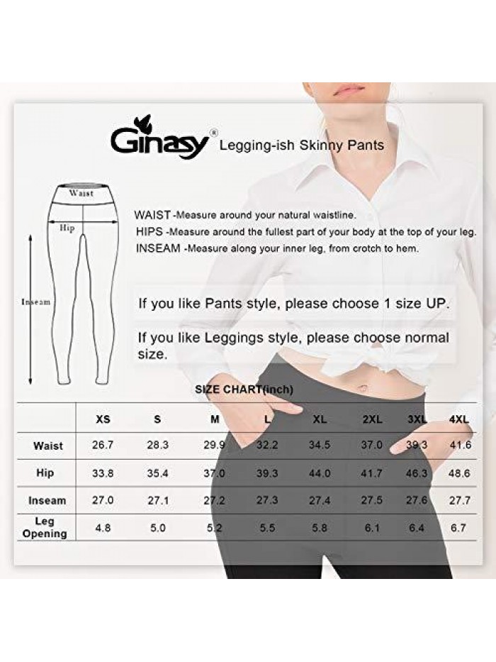 Dress Pants for Women Business Casual Stretch Pull On Work Office Dressy Leggings Skinny Trousers with Pockets 