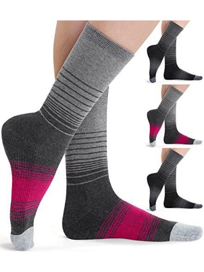 4 Pack Women's Merino Wool Hiking Socks Cushioned Warm Winter Thermal Walking Crew Boot Socks 