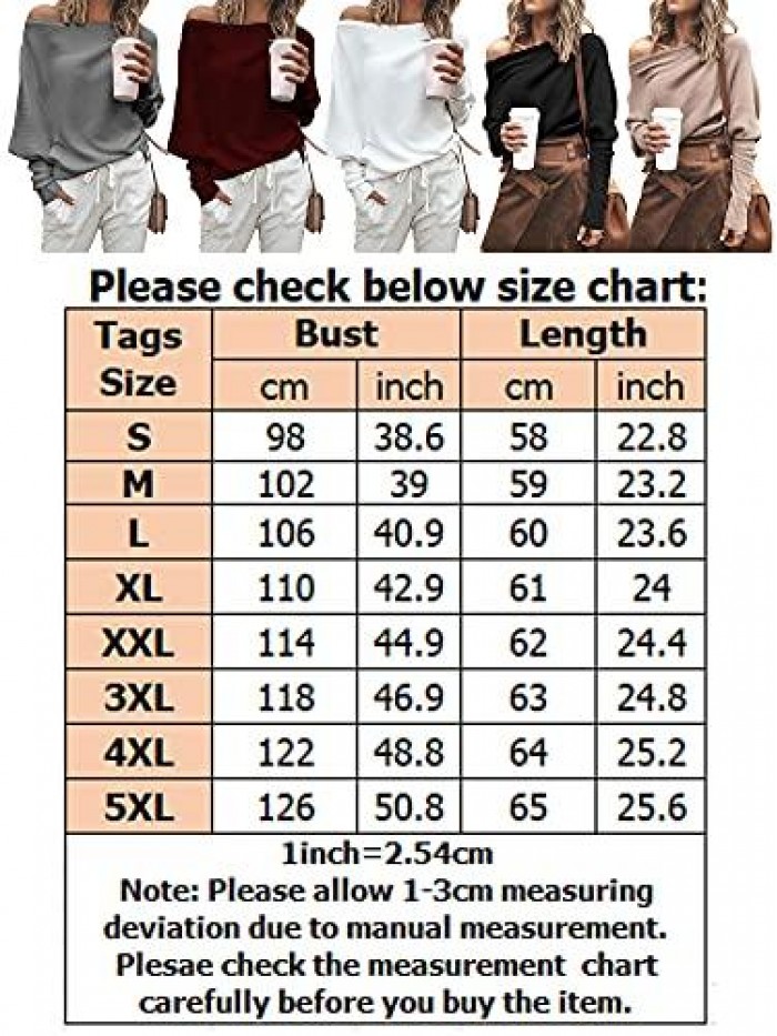 Sweatshirts for Women Hoodie, Womens Casual Off The Shoulder T Shirts Loose Soft Long Sleeve Pullover Top Blouses 