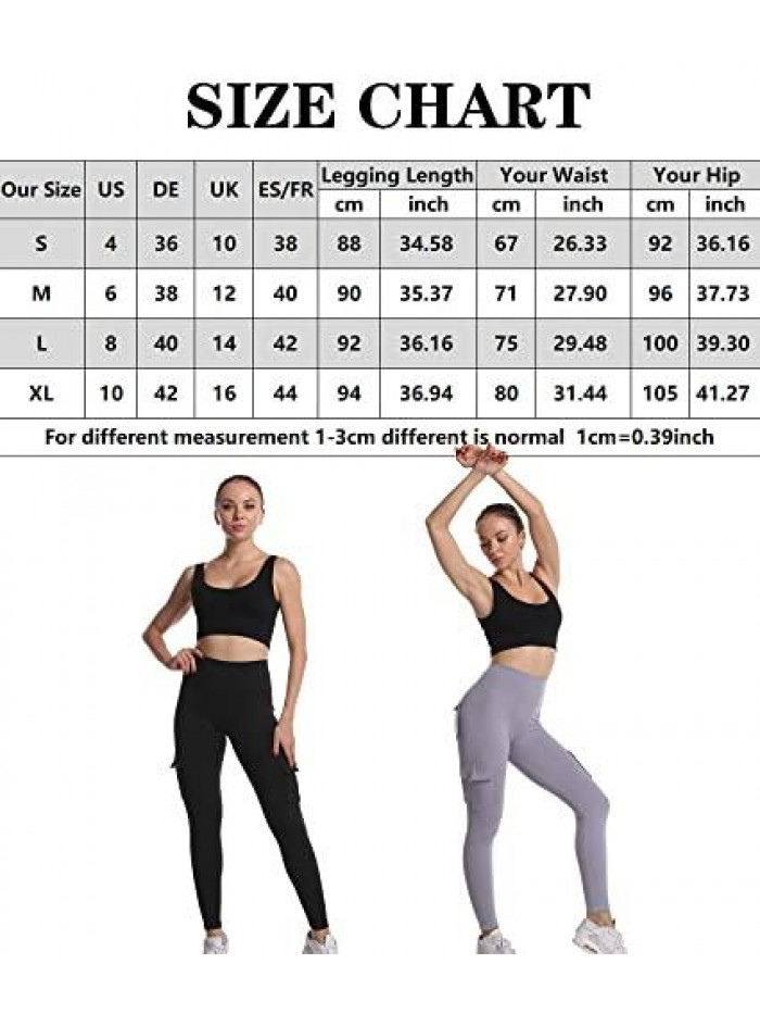 COMFY ONE Seamless Leggings with Pockets for Women High Waisted Cargo Legging Elastic Legging for Running Yoga Workout