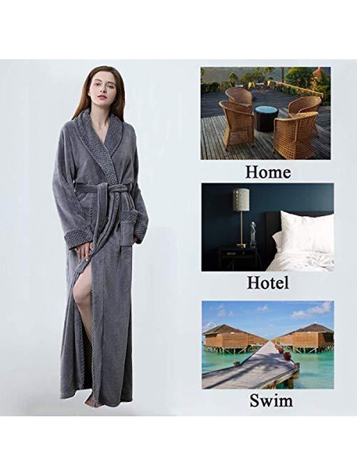 Bath Robe for Womens Plush Soft Fleece Bathrobes Nightgown Ladies Pajamas Sleepwear Housecoat 