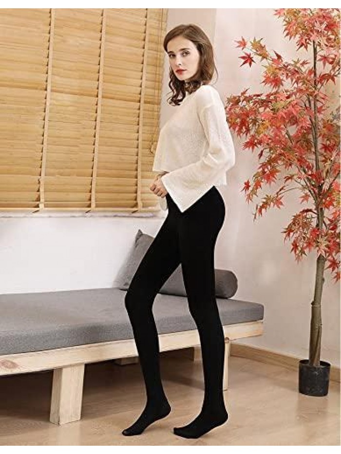 Lined Tights for Women High Waist Winter Warm Thermal Tights Opaque Women Thick Tights 