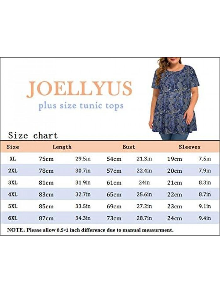 Size Tops for Women Tunic Floral Casual Short Sleeves T Shirts Flowy Blouses 