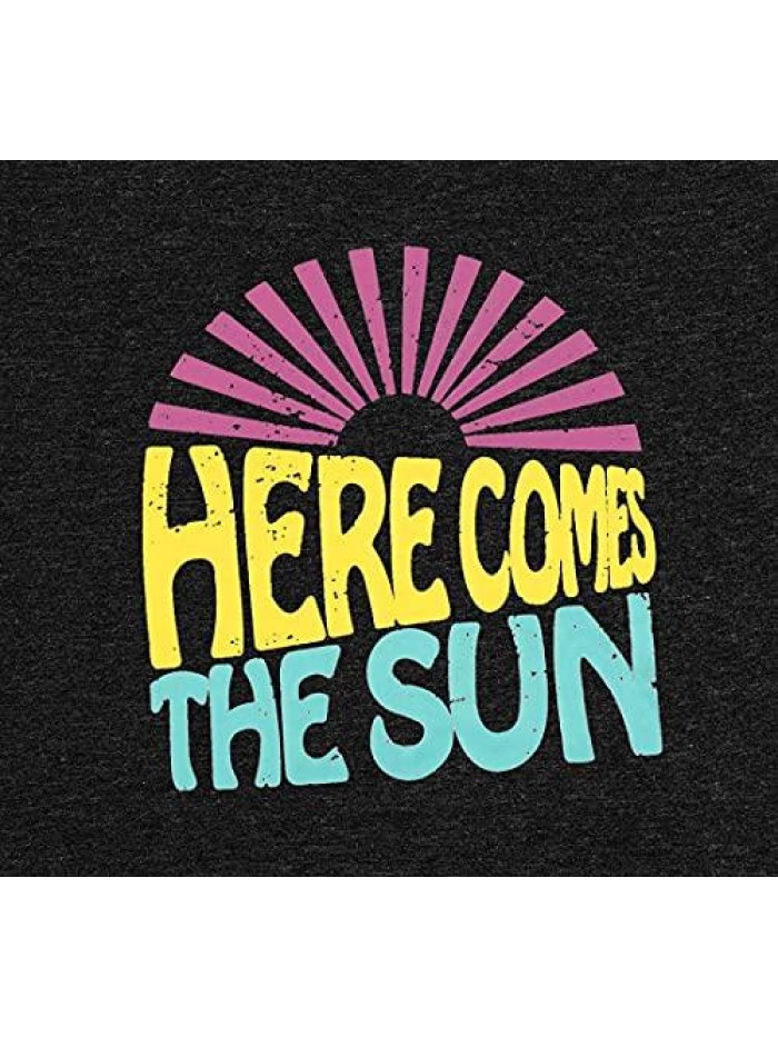 Comes The Sun Shirt for Women Cute Sunshine Graphic Tee Funny Letter Print Tee T Shirt 