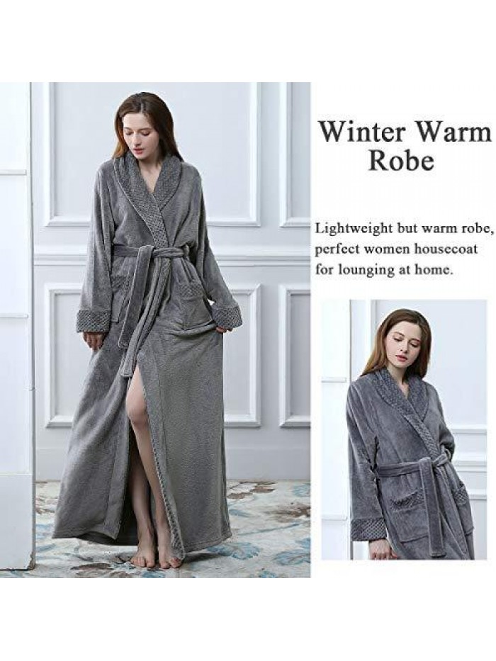 Bath Robe for Womens Plush Soft Fleece Bathrobes Nightgown Ladies Pajamas Sleepwear Housecoat 