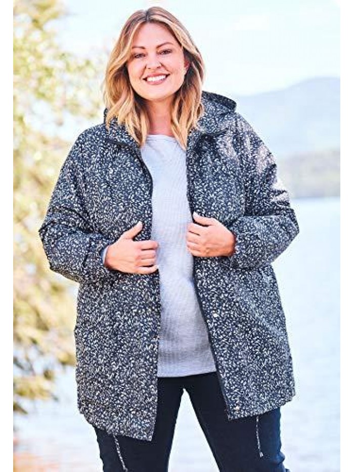 Within Women's Plus Size Fleece-Lined Taslon Anorak Rain Jacket 