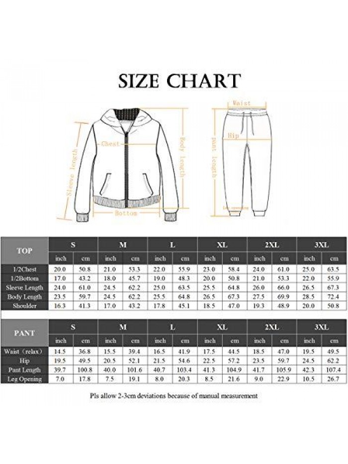Outfits for Women 2 Piece Sweatsuits Fleece Sherpa Lined Zip-up Hoodie Jogger Tracksuit Set Sweatshirt & Sweatpants 