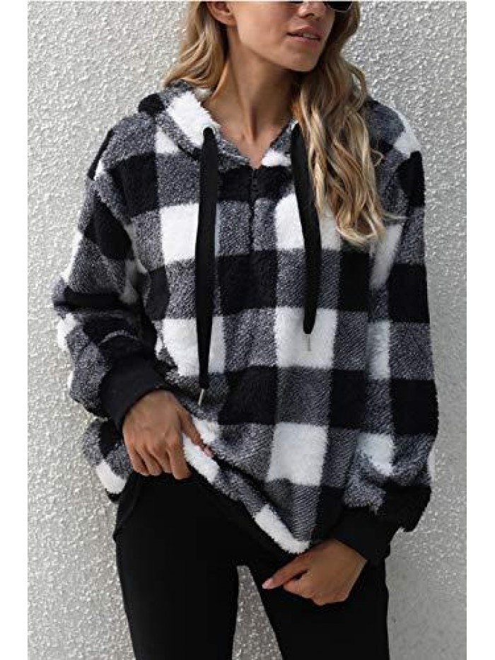 Womens Oversized Tie Dye Sherpa Hoodie Fuzzy Sweatshirts Pullover with Pockets 