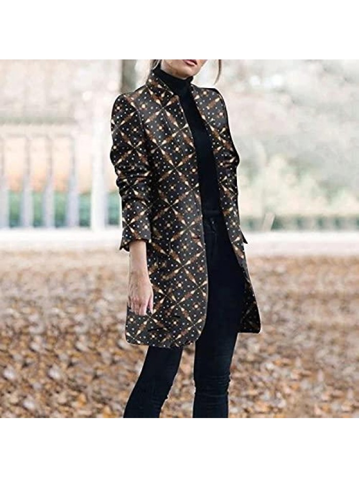 for Women Stand-Up Collar Long to Keep Warm Long Dress for Women Blazer Jackets Women Trench Coat Business 