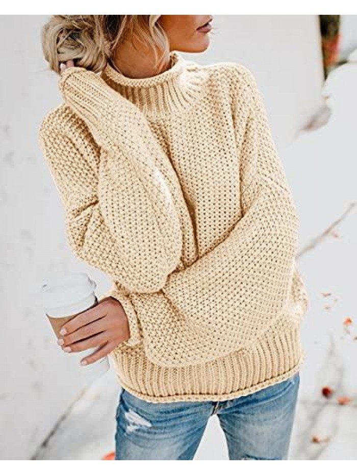 Womens Turtleneck Oversized Sweaters Batwing Long Sleeve Pullover Loose Chunky Knit Jumper 