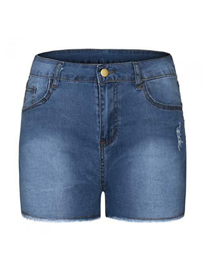 Shorts Womens High Rise Distressed Bermuda Short Jeans Skinny Denim Short Jeans 