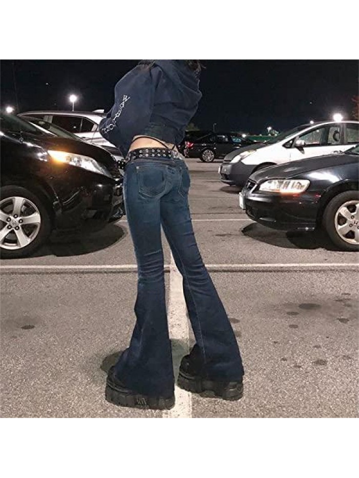 Women’s Y2K Baggy Jeans Wide Leg Straight Grunge Denim Pants High Waist Casual Loose Cargoes Trouser Streetwear 