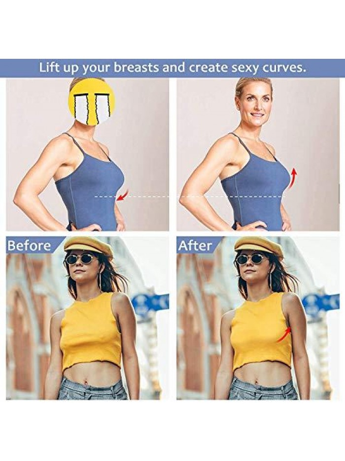 Resuable Breast Lift Bras, Adhesive Backless Strapless Bra, Invisible Silicone Sticky Bras for Women Flower Beige 