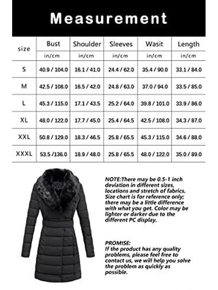 Leather Puffer Jacket, Winter Coats for Women Fashion 2021 Bubble Padded Long Coat with Detachable Faux Fur Collar 