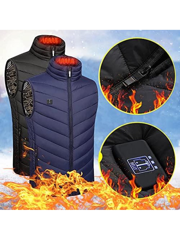 Plus Size Heated Vest for Men and Women Dual Control 2 Heating Vest Winter Lightweight Electric Jacket for Outdoor 