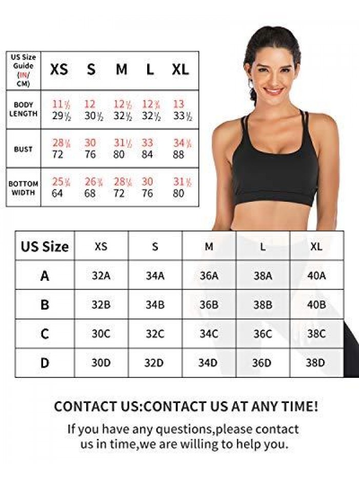 GIRL Strappy Sports Bra for Women, Sexy Crisscross Back Medium Support Yoga Bra with Removable Cups 