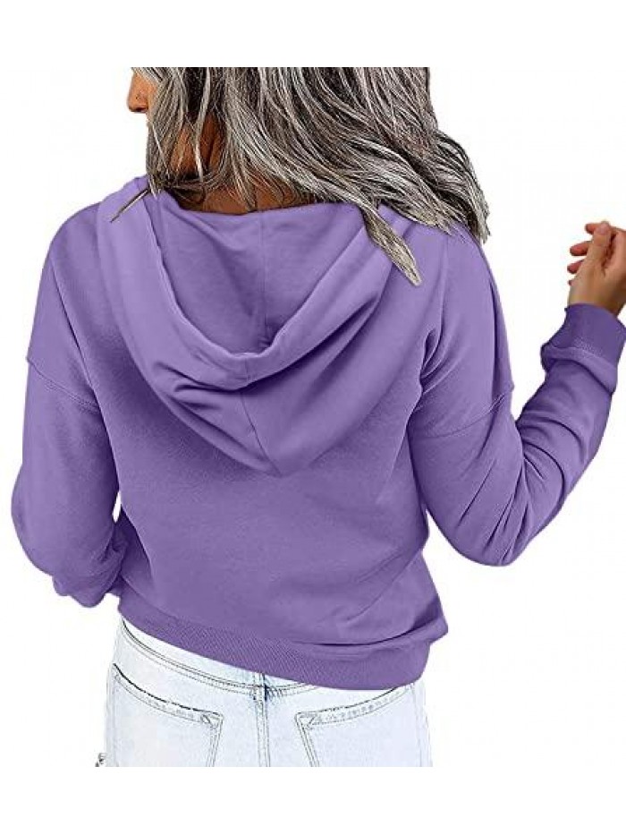 Hoodie Sweatshirts Casual Basic Fall Pullover Long Sleeve Shirts With Pockets S-3XL 