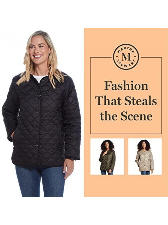 STEWART Women's Barn Jacket - Lightweight Quilted Jacket With Snap Closure And Hidden Zippers 