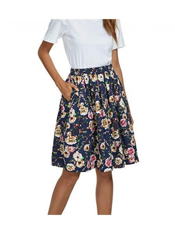 A-Line Pleated Vintage Skirts for Women 