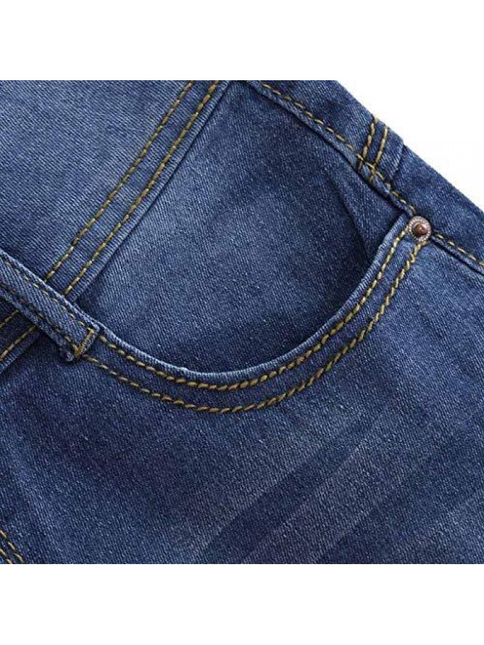 Denim Shorts Summer Mid Waist Rolled Hem Distressed Short Jeans for Women 