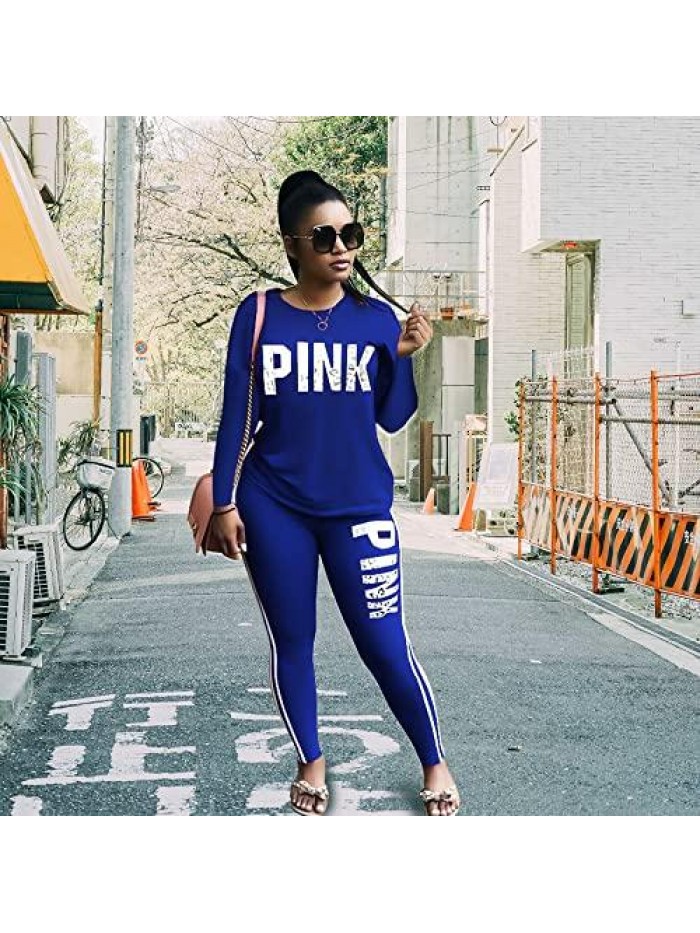 Piece Outfits for Women Jogger Set Club Letter Cheetah Print Stripe Patchwork Long Sleeve Work Out Sweatsuits Sets 