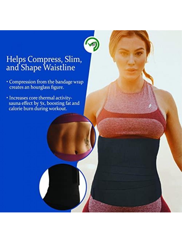 Wrap - Snatch me up bandage wrap for women - Bandage wrap waist trainer and belly wrap to lose fat while exercising - Stomach wrap and tummy wrap promotes best figure all the time Black 