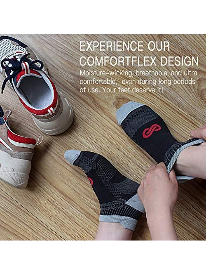 Ankle Compression Sock for Men and Women 2/4/6 Pairs, Low Cut Compression Running Sock with Ankle Support 