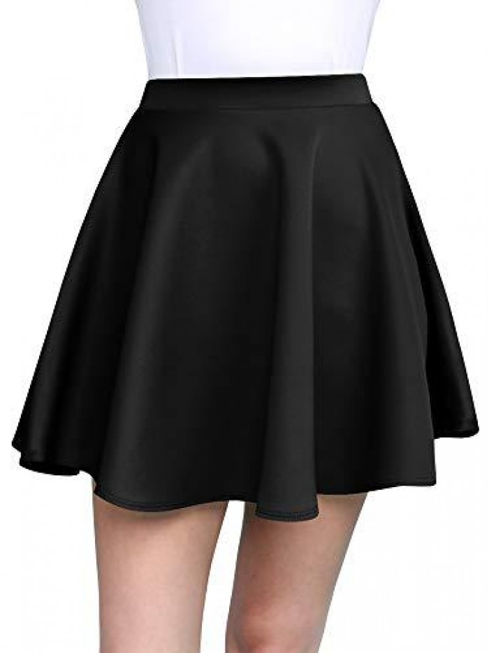 By Johnny Women's Basic Versatile Stretchy Flared Casual Mini Skater Skirt XS-3XL Plus Size-Made in USA 