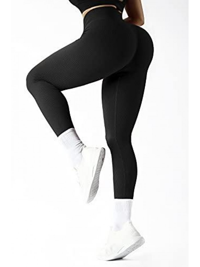 Women Leopard Scrunch Butt Lifting Leggings Seamless High Waisted Yoga Pants 