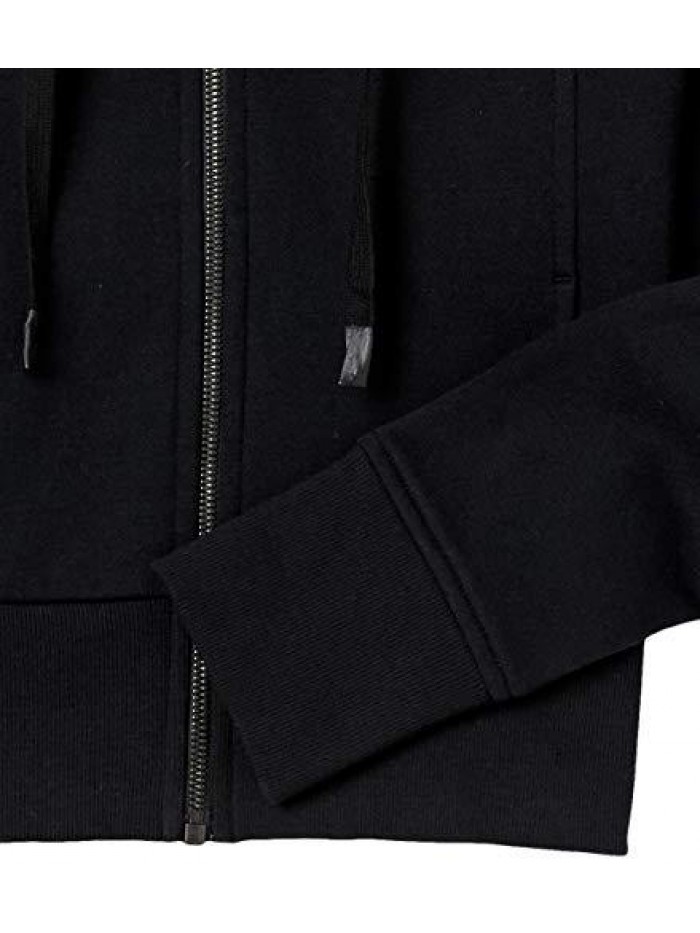 10 Women's Super Soft Fleece Cropped Length Zip-Up Hoodie Sweatshirt 