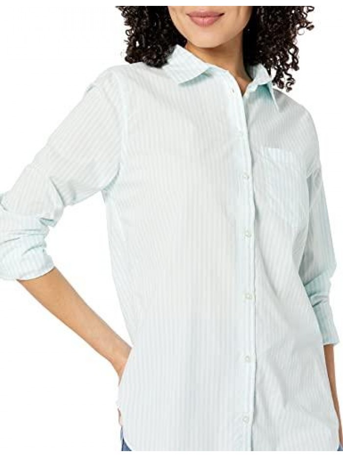 Women's Classic-Fit Long Sleeve Button Down Poplin Shirt  