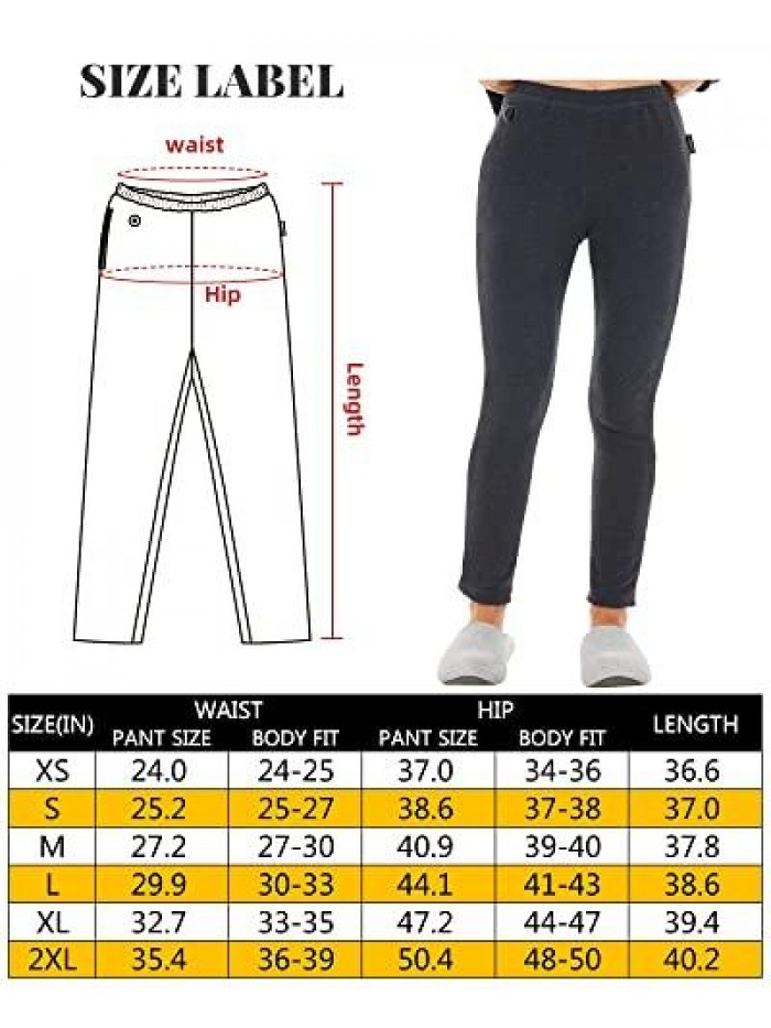 Women's Heated Shirt Thermal Underwear with 5V Battery Pack, Winter Warm Base Layer Top & Bottom Set Long Johns 