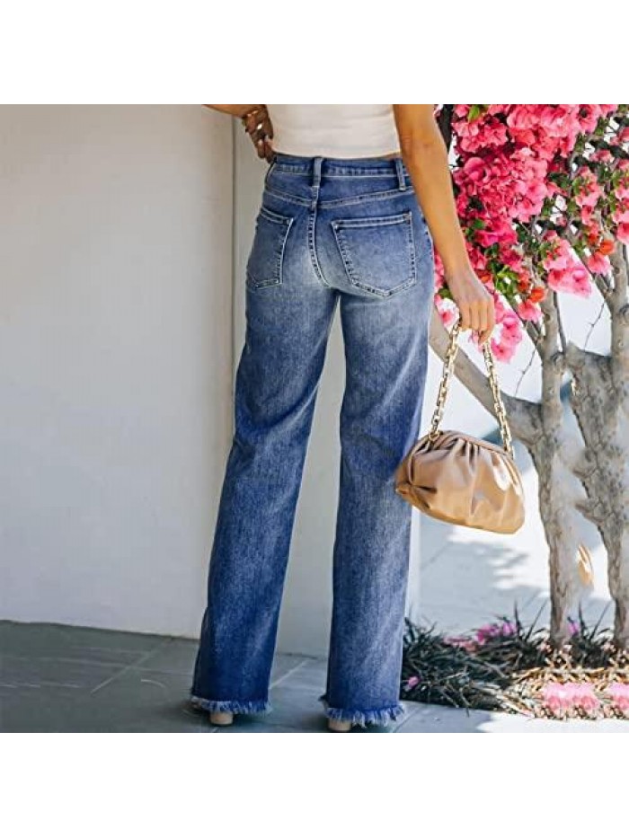 Jeans for Women, Womens High Waist Pocket Jean Skinny Jeans Bootcut Jeans Elastic Stretch Denim Pants 