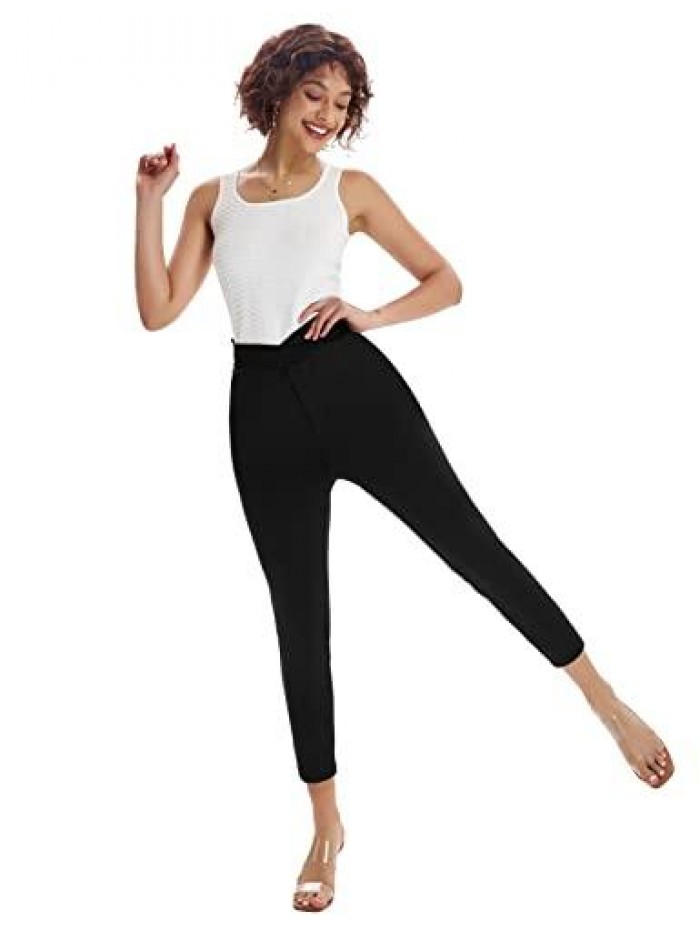 KARIN Women Cross High Waist Stretch Skinny Pant Business Casual Work Office Yoga Leggings Fit Leg Trousers 