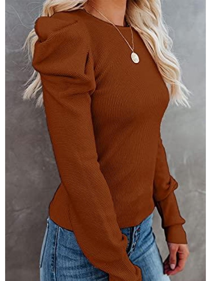 Women's Casual Long Sleeve Crewneck Pullover Knit Sweater Tops 