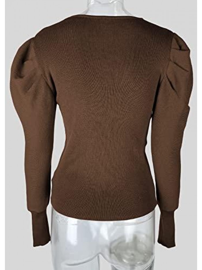 Women's Casual Long Sleeve Crewneck Pullover Knit Sweater Tops 